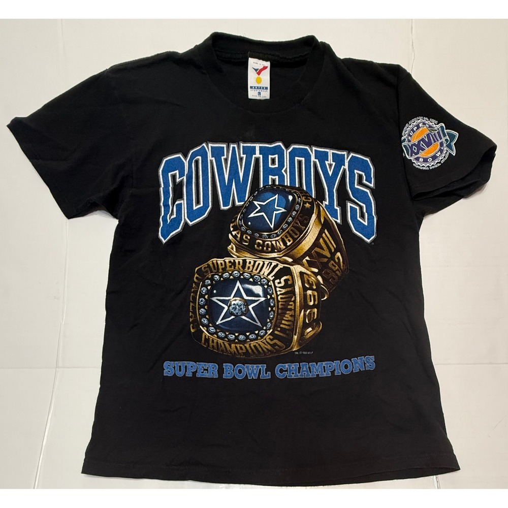 Vintage 1993 Dallas Cowboys Super Bowl Champions T Shirt Artex Mens L Black NFL